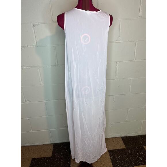 nightgown satin pink embroidered collar - Picture 5 of 7